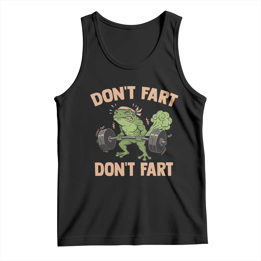Gym Frog Tank Top Dont Fart Workout Weights Squat Humor - Wonder Print Shop