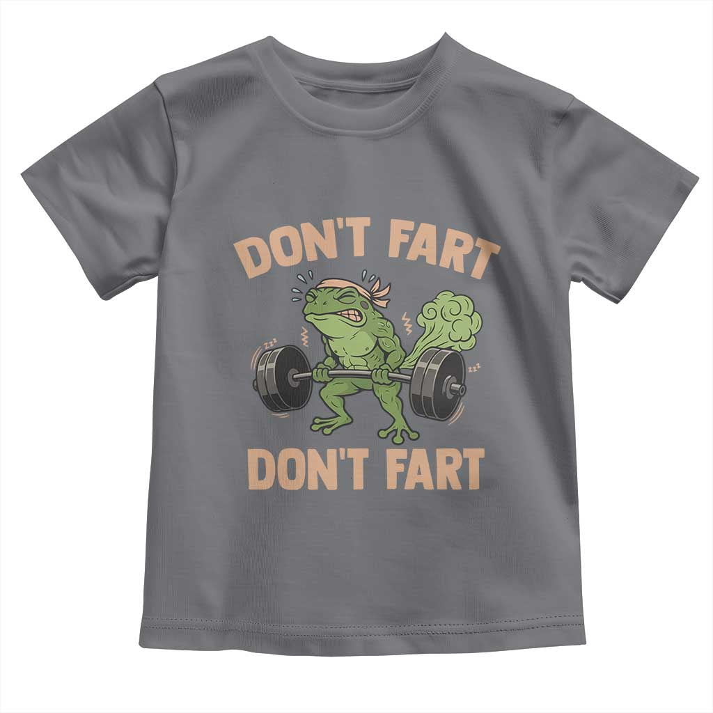 Gym Frog Toddler T Shirt Dont Fart Workout Weights Squat Humor - Wonder Print Shop