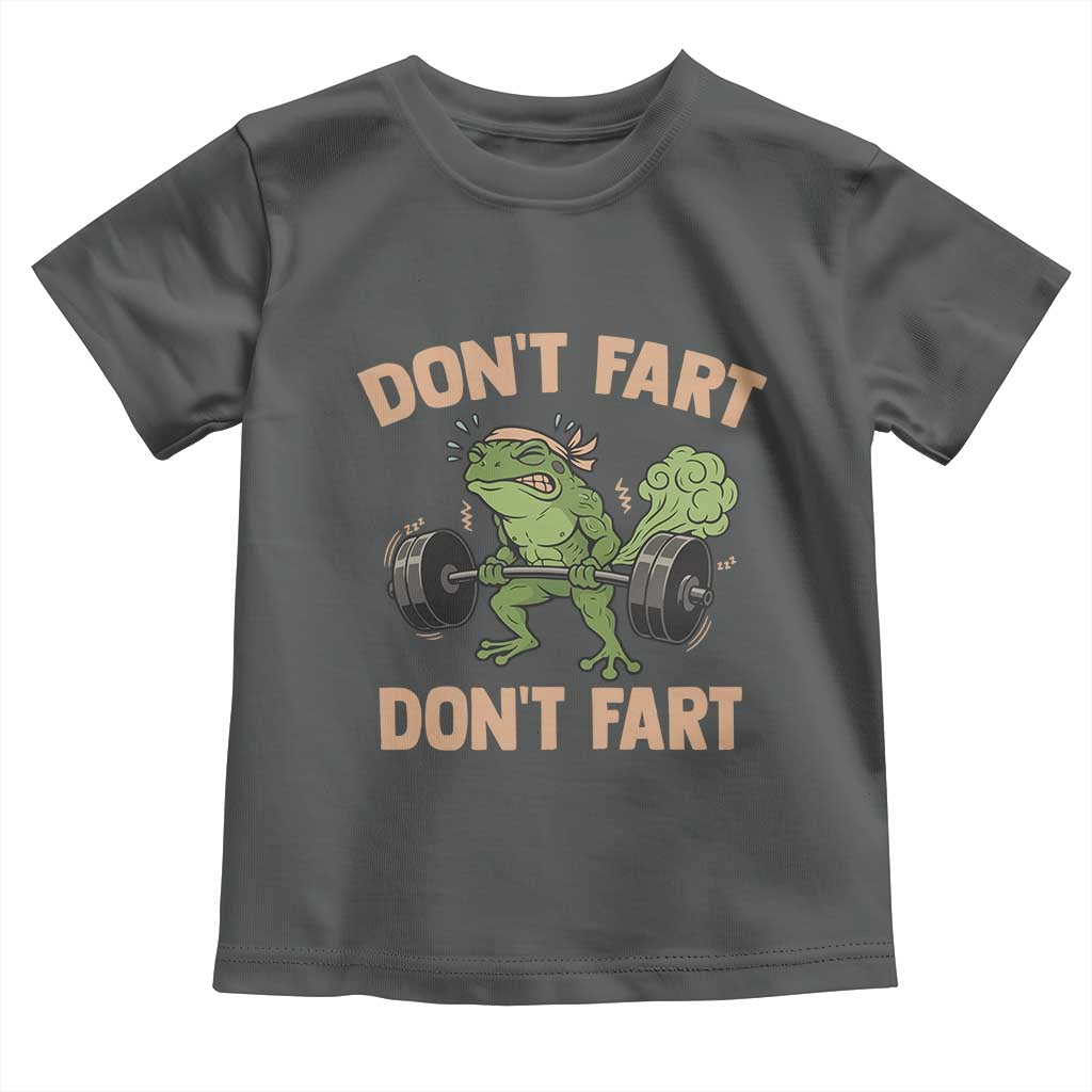 Gym Frog Toddler T Shirt Dont Fart Workout Weights Squat Humor - Wonder Print Shop