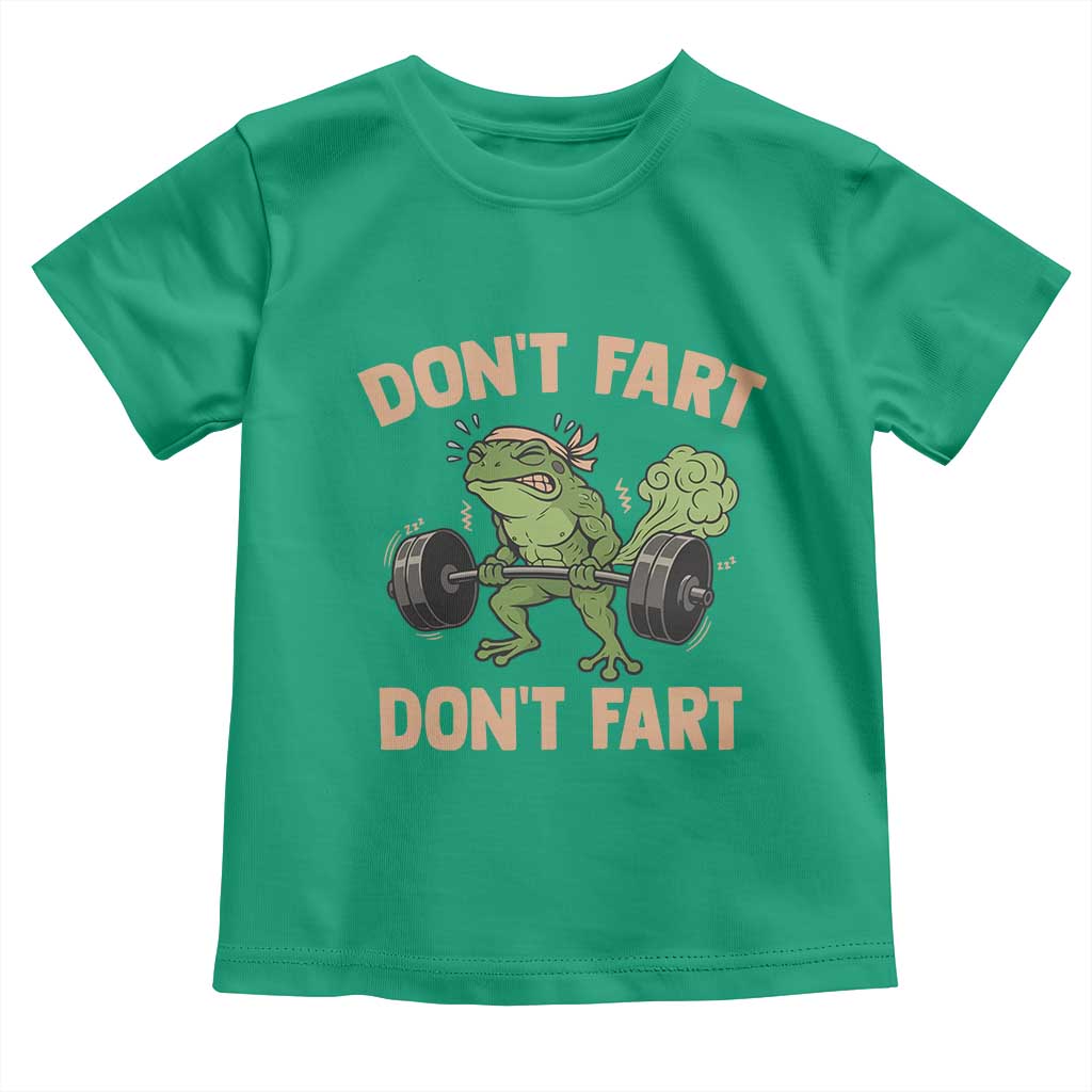 Gym Frog Toddler T Shirt Dont Fart Workout Weights Squat Humor - Wonder Print Shop