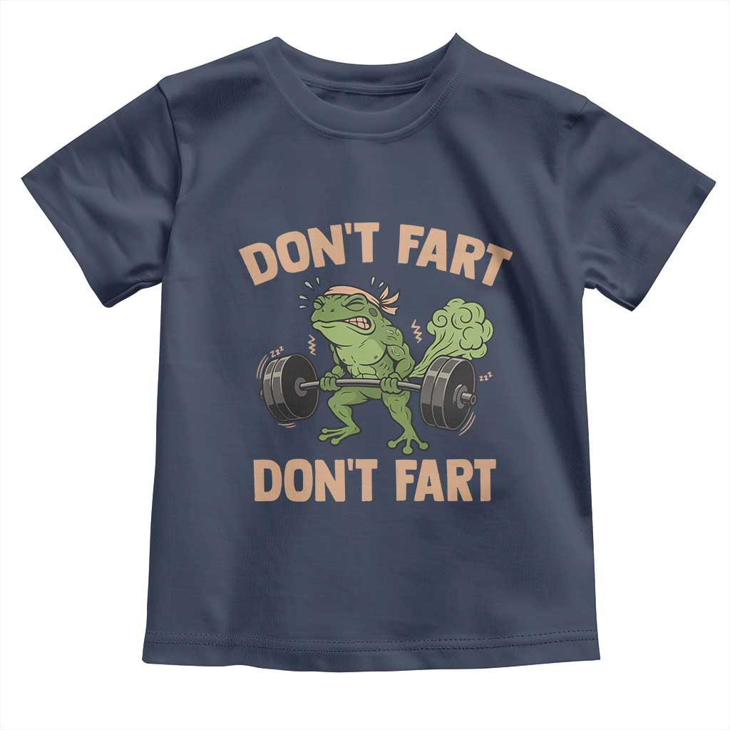 Gym Frog Toddler T Shirt Dont Fart Workout Weights Squat Humor - Wonder Print Shop