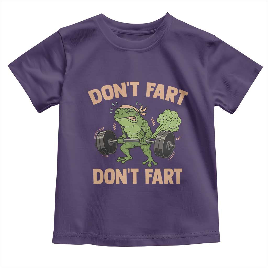 Gym Frog Toddler T Shirt Dont Fart Workout Weights Squat Humor - Wonder Print Shop