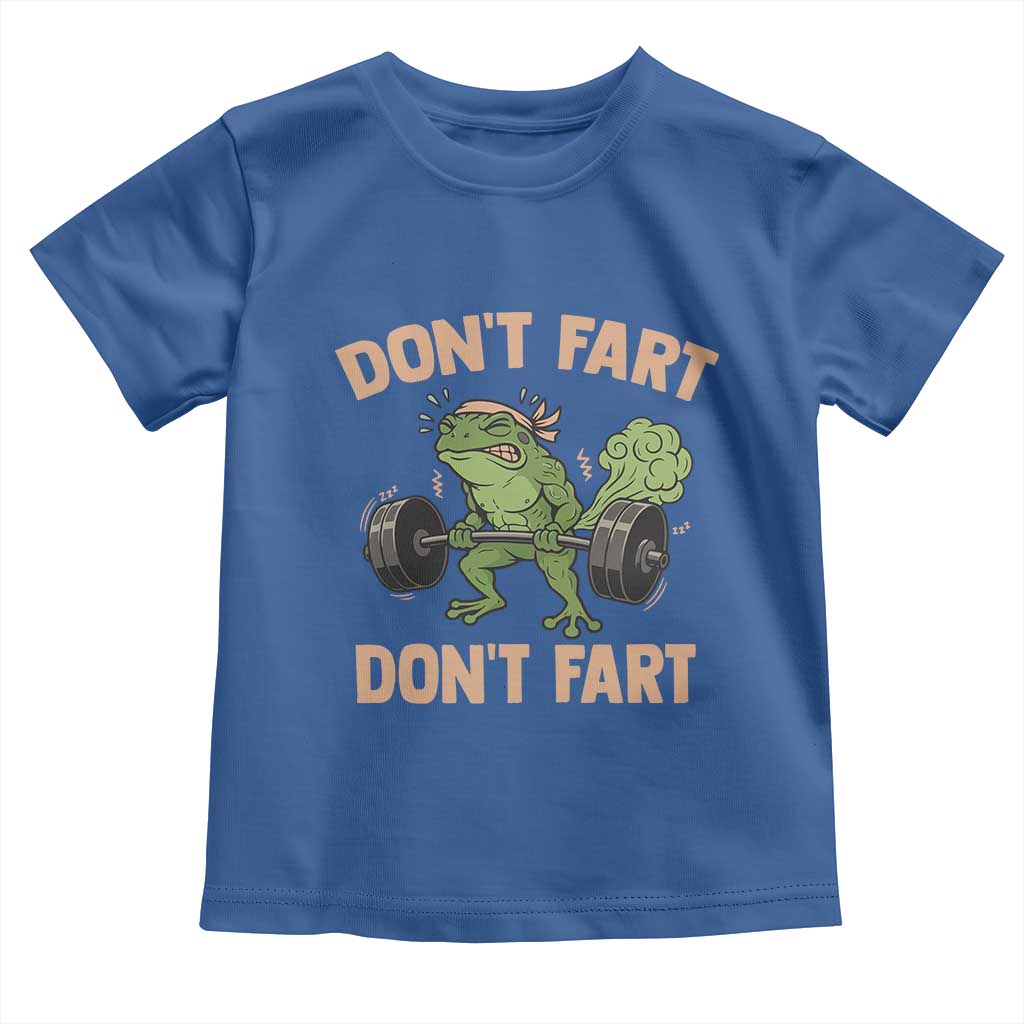 Gym Frog Toddler T Shirt Dont Fart Workout Weights Squat Humor - Wonder Print Shop