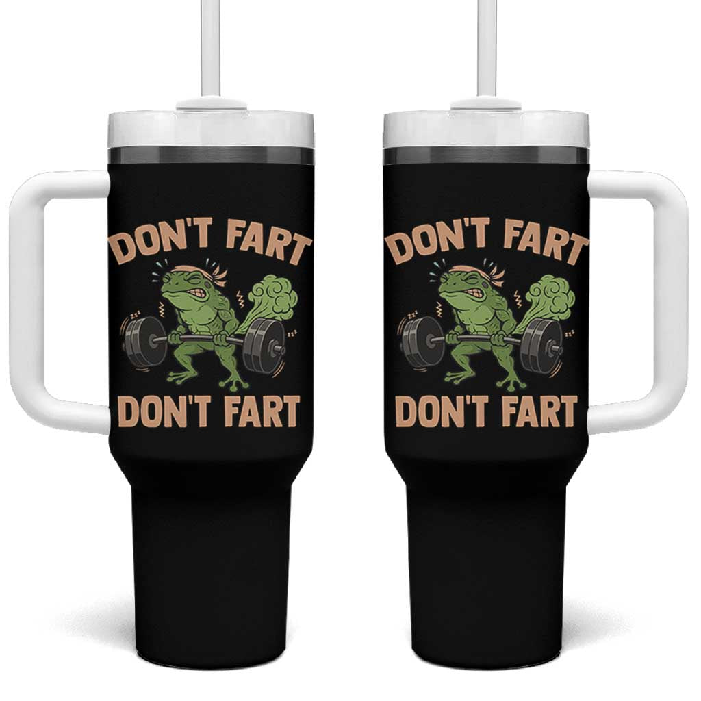 Gym Frog Tumbler With Handle Dont Fart Workout Weights Squat Humor - Wonder Print Shop