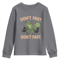 Gym Frog Youth Sweatshirt Dont Fart Workout Weights Squat Humor - Wonder Print Shop