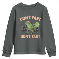 Gym Frog Youth Sweatshirt Dont Fart Workout Weights Squat Humor - Wonder Print Shop