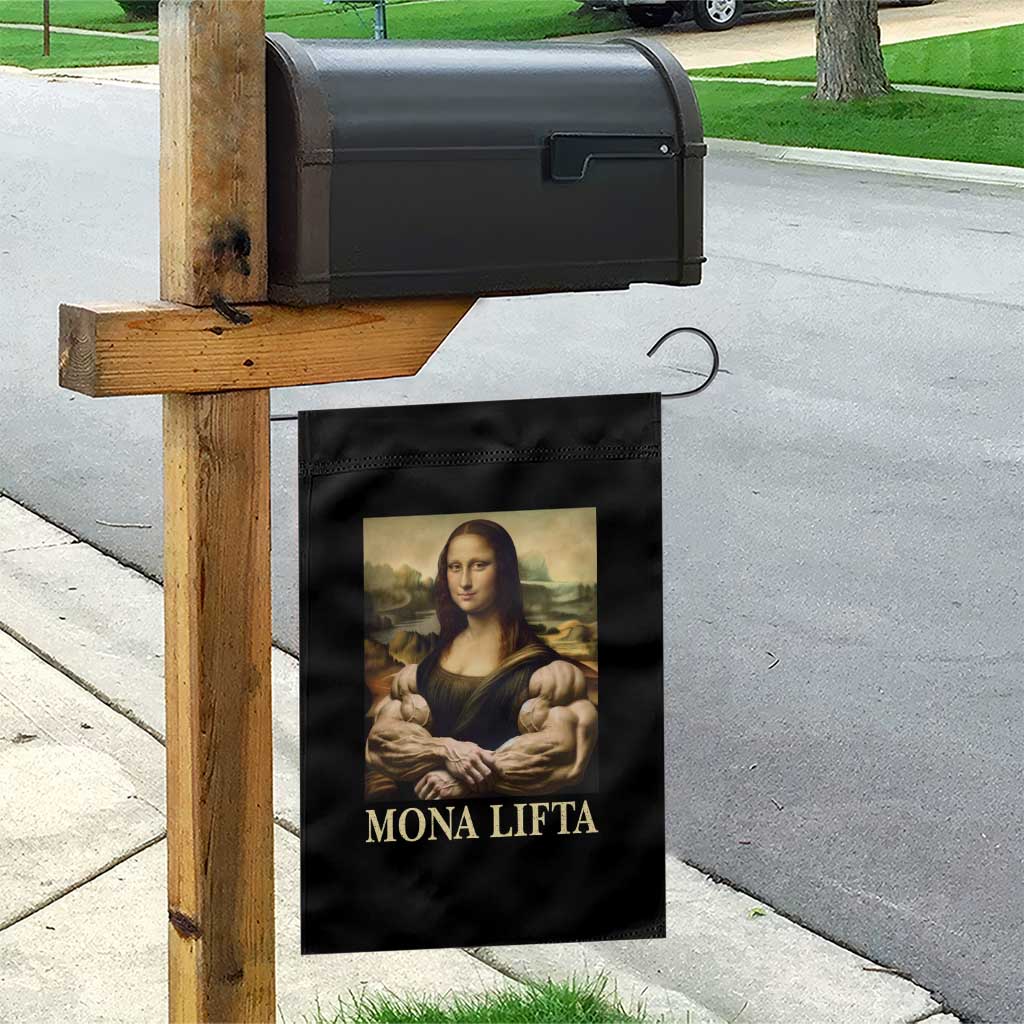 Funny Mona Lifta Muscle Mona Lisa Bodybuilding Fitness Gym Lover Garden Flag - Wonder Print Shop