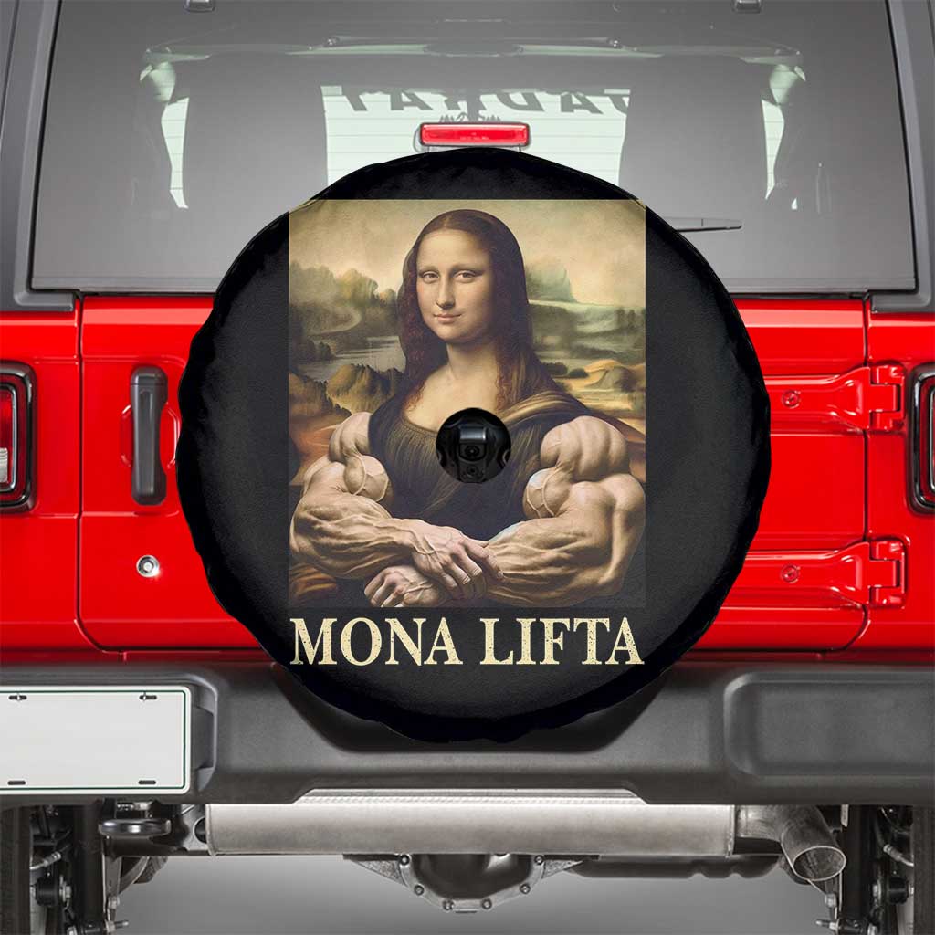 Funny Mona Lifta Muscle Mona Lisa Bodybuilding Fitness Gym Lover Spare Tire Cover - Wonder Print Shop