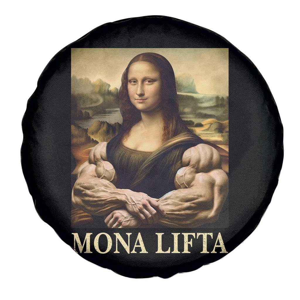 Funny Mona Lifta Muscle Mona Lisa Bodybuilding Fitness Gym Lover Spare Tire Cover - Wonder Print Shop
