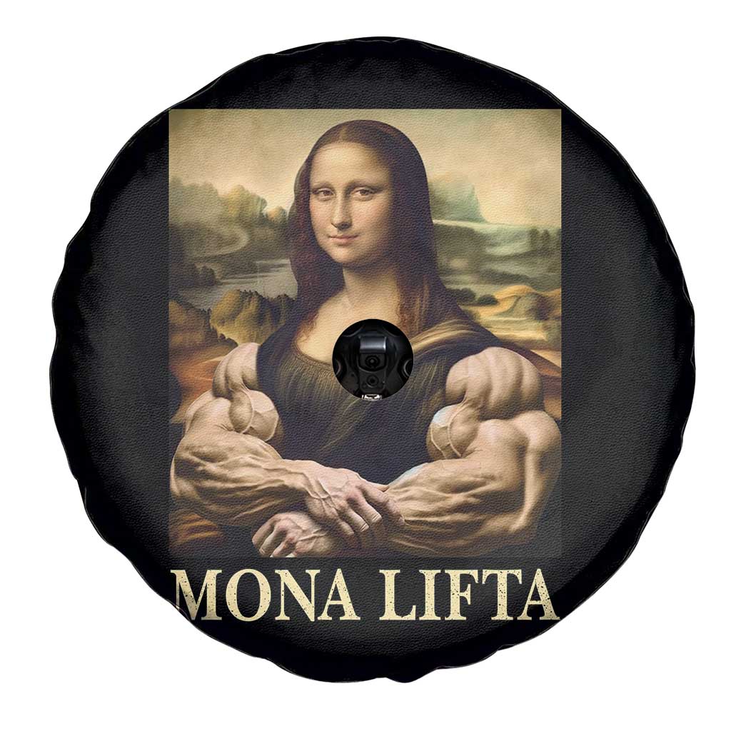 Funny Mona Lifta Muscle Mona Lisa Bodybuilding Fitness Gym Lover Spare Tire Cover - Wonder Print Shop