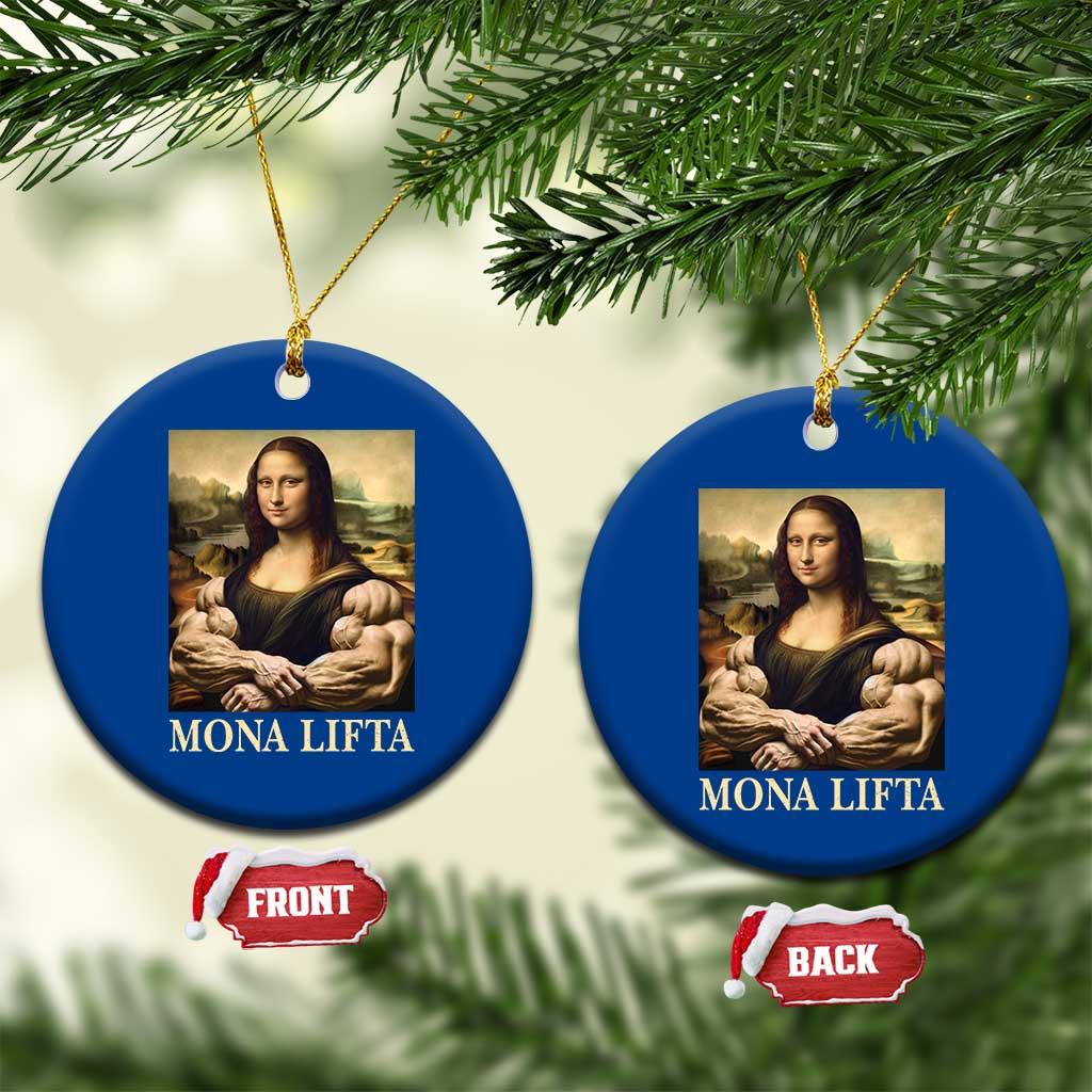 Funny Mona Lifta Muscle Mona Lisa Bodybuilding Fitness Gym Lover Ceramic Ornament - Wonder Print Shop