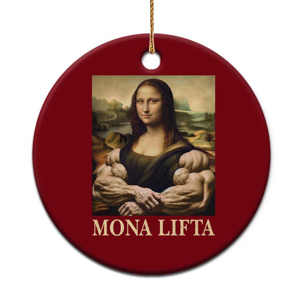 Funny Mona Lifta Muscle Mona Lisa Bodybuilding Fitness Gym Lover Ceramic Ornament - Wonder Print Shop