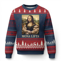 Funny Mona Lifta Muscle Mona Lisa Bodybuilding Fitness Gym Lover Ugly Christmas Sweater - Wonder Print Shop