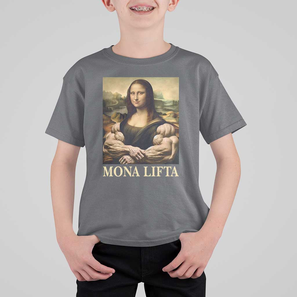 Funny Mona Lifta Muscle Mona Lisa Bodybuilding Fitness Gym Lover T Shirt For Kid - Wonder Print Shop