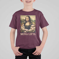 Funny Mona Lifta Muscle Mona Lisa Bodybuilding Fitness Gym Lover T Shirt For Kid - Wonder Print Shop