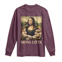 Funny Mona Lifta Muscle Mona Lisa Bodybuilding Fitness Gym Lover Long Sleeve Shirt - Wonder Print Shop