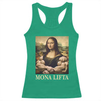 Funny Mona Lifta Muscle Mona Lisa Bodybuilding Fitness Gym Lover Racerback Tank Top - Wonder Print Shop