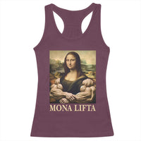 Funny Mona Lifta Muscle Mona Lisa Bodybuilding Fitness Gym Lover Racerback Tank Top - Wonder Print Shop
