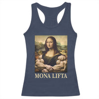 Funny Mona Lifta Muscle Mona Lisa Bodybuilding Fitness Gym Lover Racerback Tank Top - Wonder Print Shop