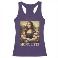 Funny Mona Lifta Muscle Mona Lisa Bodybuilding Fitness Gym Lover Racerback Tank Top - Wonder Print Shop