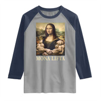 Funny Mona Lifta Muscle Mona Lisa Bodybuilding Fitness Gym Lover Raglan Shirt - Wonder Print Shop