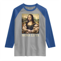 Funny Mona Lifta Muscle Mona Lisa Bodybuilding Fitness Gym Lover Raglan Shirt - Wonder Print Shop