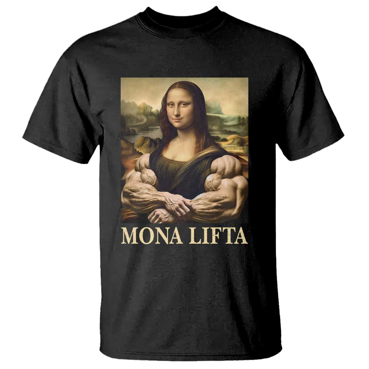 Funny Mona Lifta Muscle Mona Lisa Bodybuilding Fitness Gym Lover T Shirt - Wonder Print Shop