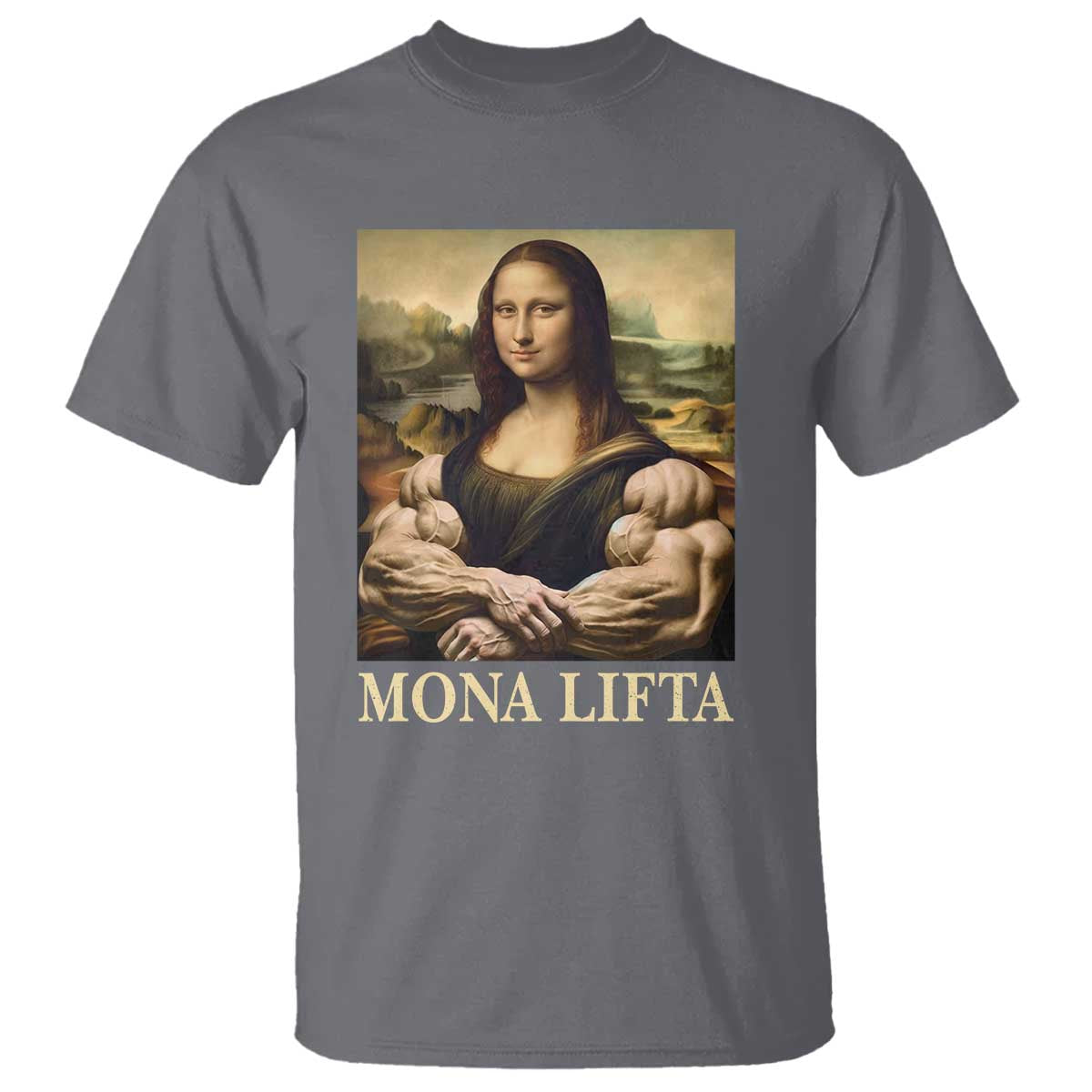 Funny Mona Lifta Muscle Mona Lisa Bodybuilding Fitness Gym Lover T Shirt - Wonder Print Shop