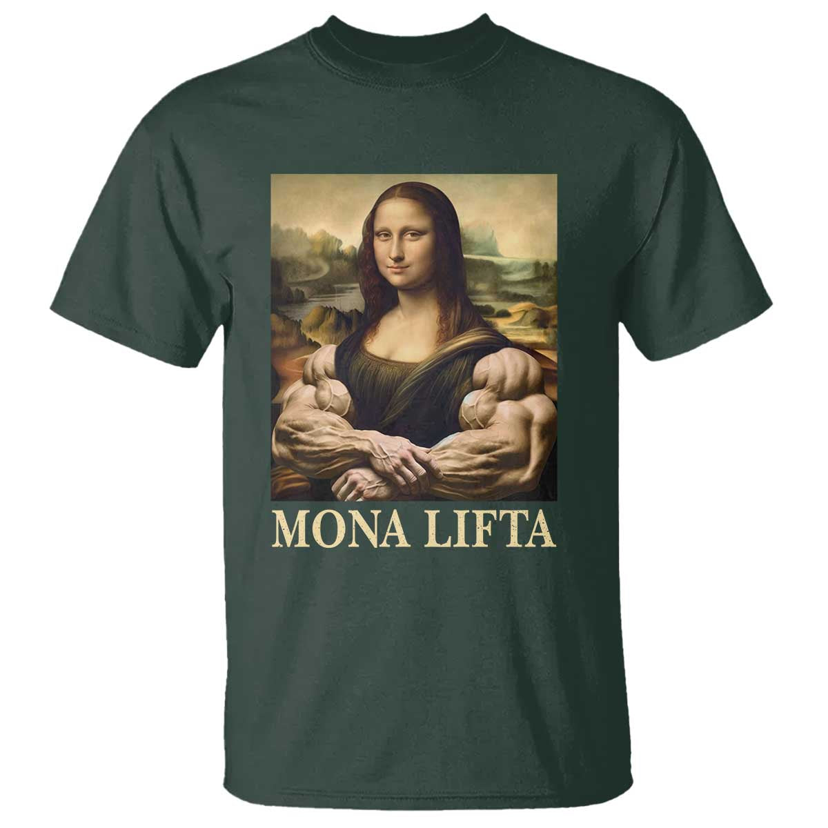 Funny Mona Lifta Muscle Mona Lisa Bodybuilding Fitness Gym Lover T Shirt - Wonder Print Shop