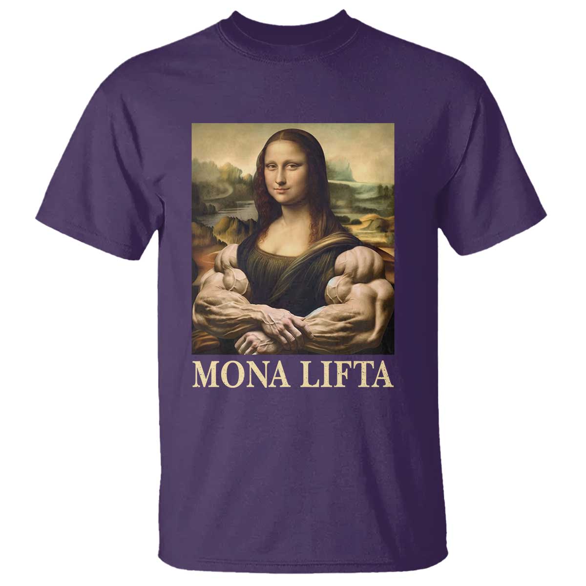 Funny Mona Lifta Muscle Mona Lisa Bodybuilding Fitness Gym Lover T Shirt - Wonder Print Shop