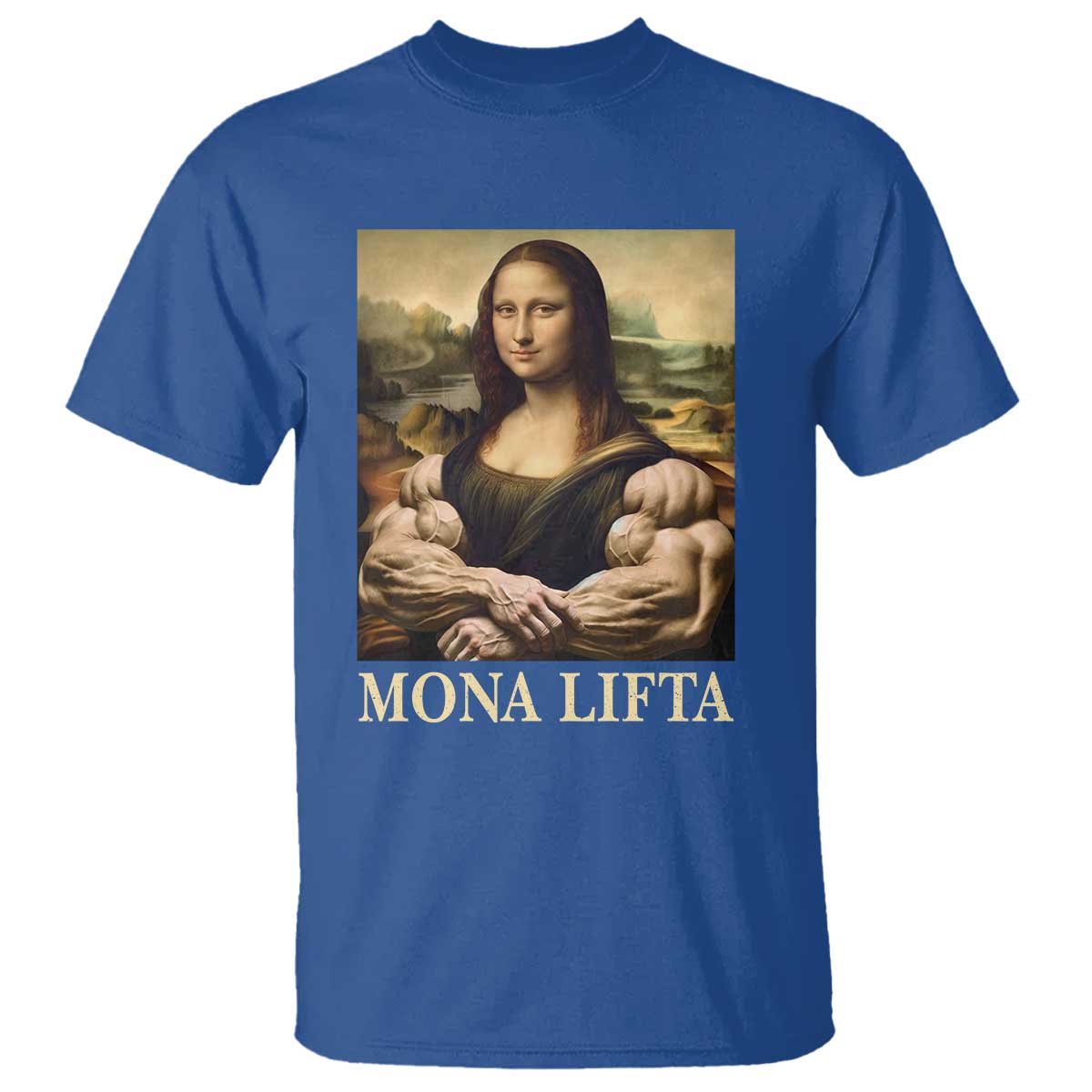 Funny Mona Lifta Muscle Mona Lisa Bodybuilding Fitness Gym Lover T Shirt - Wonder Print Shop