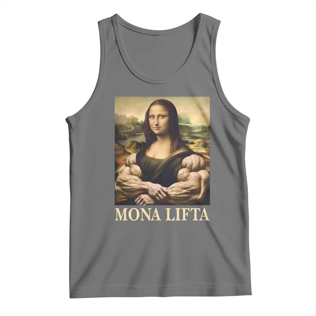 Funny Mona Lifta Muscle Mona Lisa Bodybuilding Fitness Gym Lover Tank Top - Wonder Print Shop