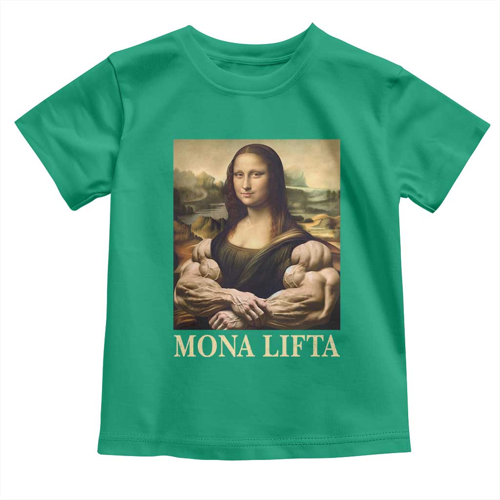 Funny Mona Lifta Muscle Mona Lisa Bodybuilding Fitness Gym Lover Toddler T Shirt - Wonder Print Shop