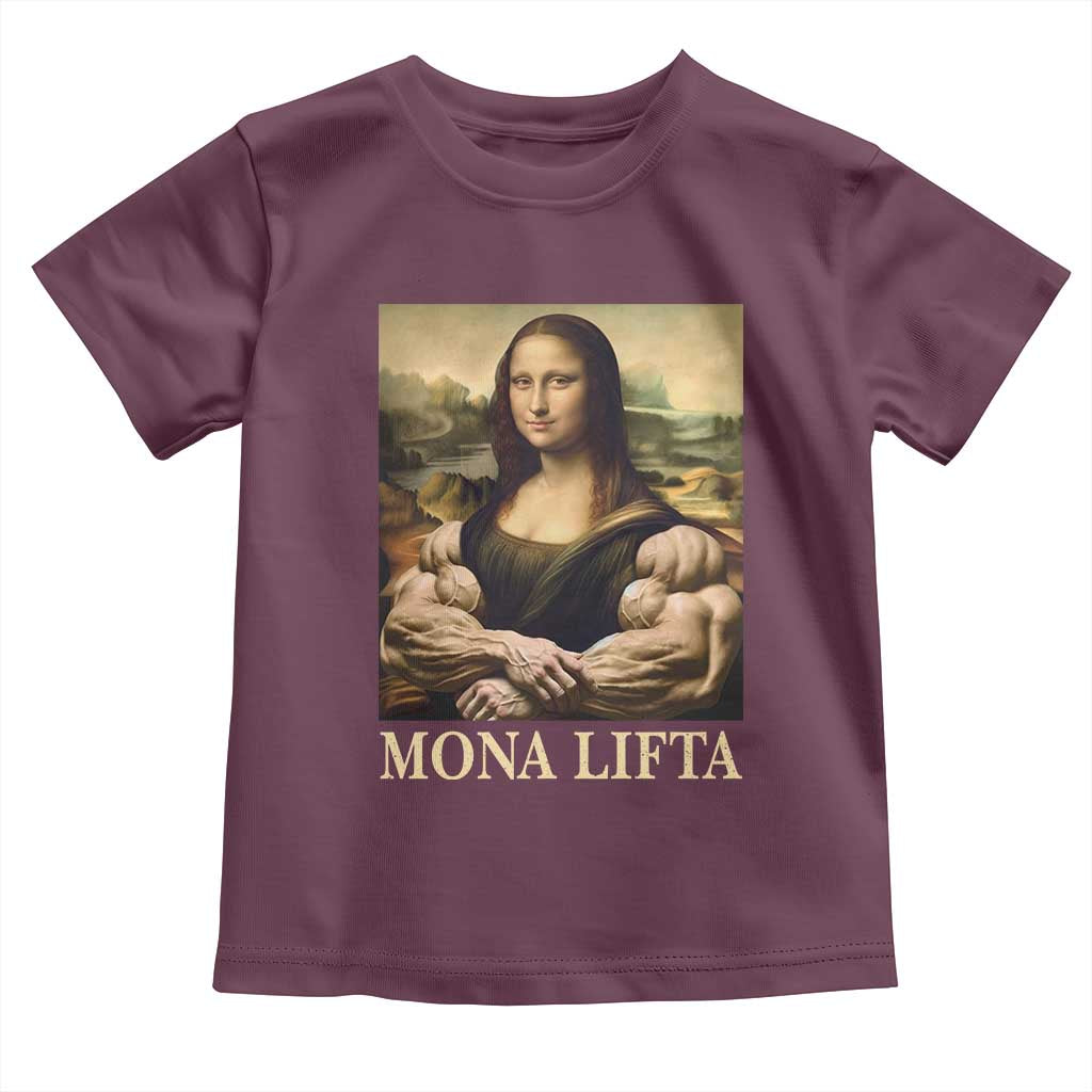 Funny Mona Lifta Muscle Mona Lisa Bodybuilding Fitness Gym Lover Toddler T Shirt - Wonder Print Shop