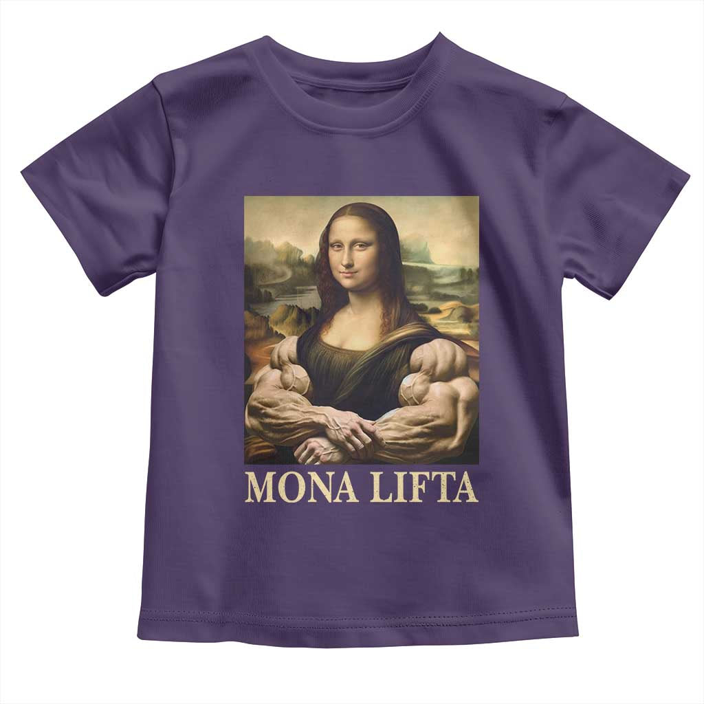 Funny Mona Lifta Muscle Mona Lisa Bodybuilding Fitness Gym Lover Toddler T Shirt - Wonder Print Shop