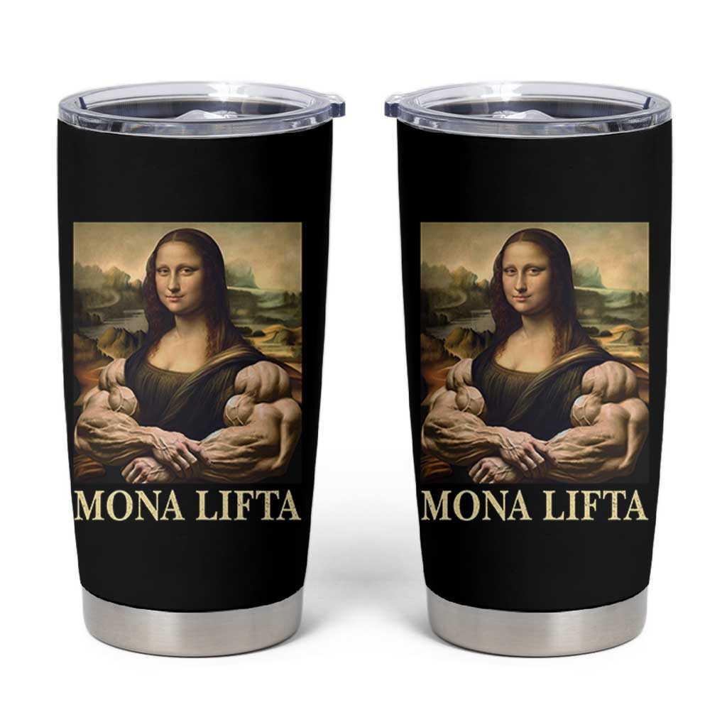 Funny Mona Lifta Muscle Mona Lisa Bodybuilding Fitness Gym Lover Tumbler Cup - Wonder Print Shop