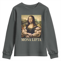 Funny Mona Lifta Muscle Mona Lisa Bodybuilding Fitness Gym Lover Youth Sweatshirt - Wonder Print Shop