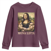 Funny Mona Lifta Muscle Mona Lisa Bodybuilding Fitness Gym Lover Youth Sweatshirt - Wonder Print Shop