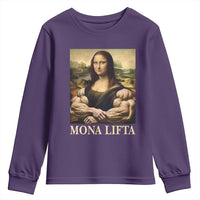Funny Mona Lifta Muscle Mona Lisa Bodybuilding Fitness Gym Lover Youth Sweatshirt - Wonder Print Shop