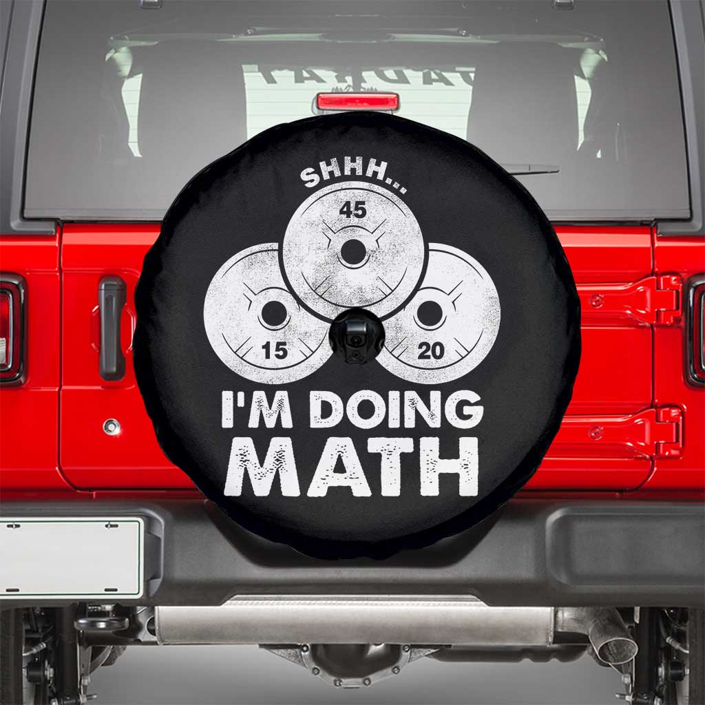 Funny Shhh I Am Doing Math Weightlifting Workout Training Spare Tire Cover - Wonder Print Shop