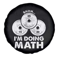 Funny Shhh I Am Doing Math Weightlifting Workout Training Spare Tire Cover - Wonder Print Shop