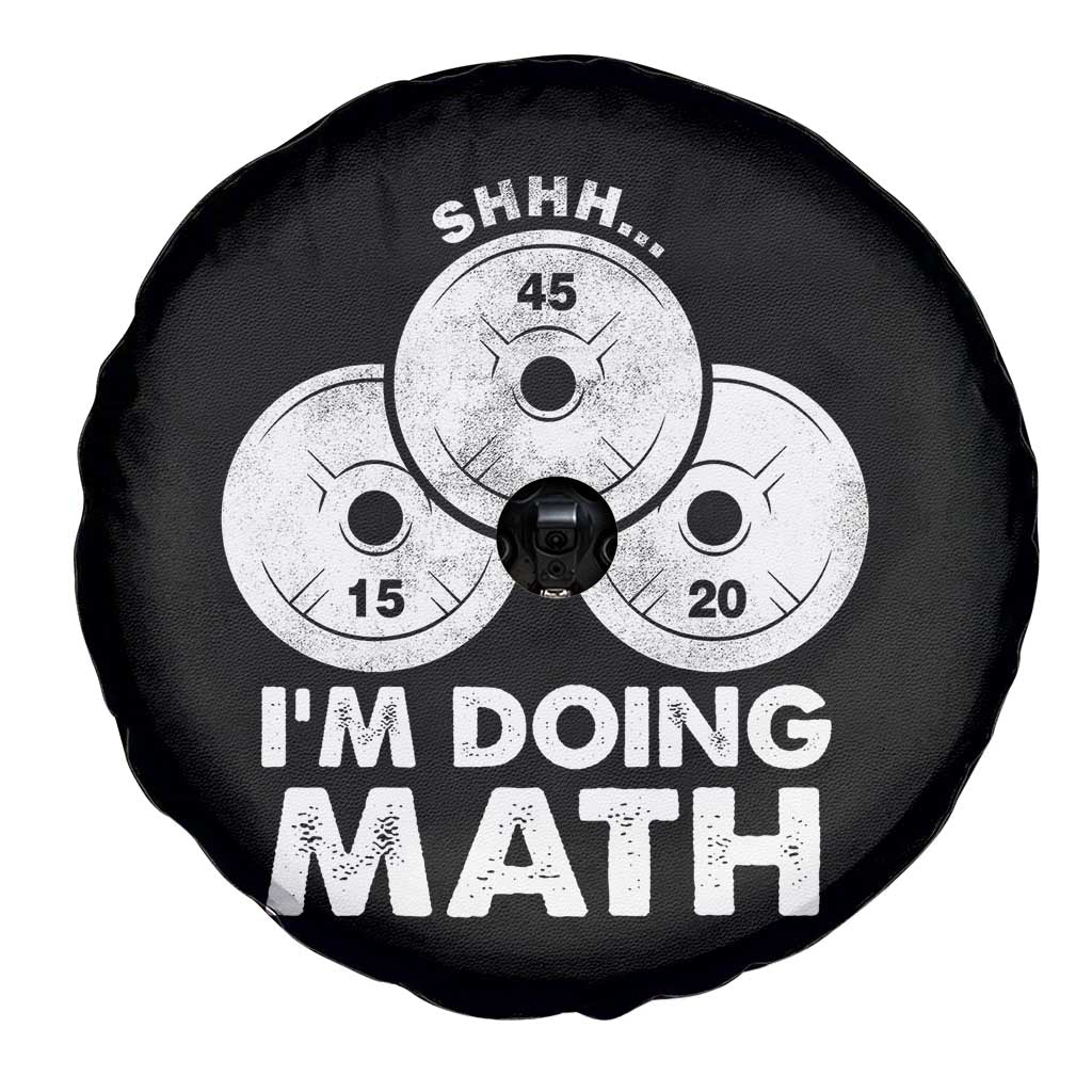 Funny Shhh I Am Doing Math Weightlifting Workout Training Spare Tire Cover - Wonder Print Shop