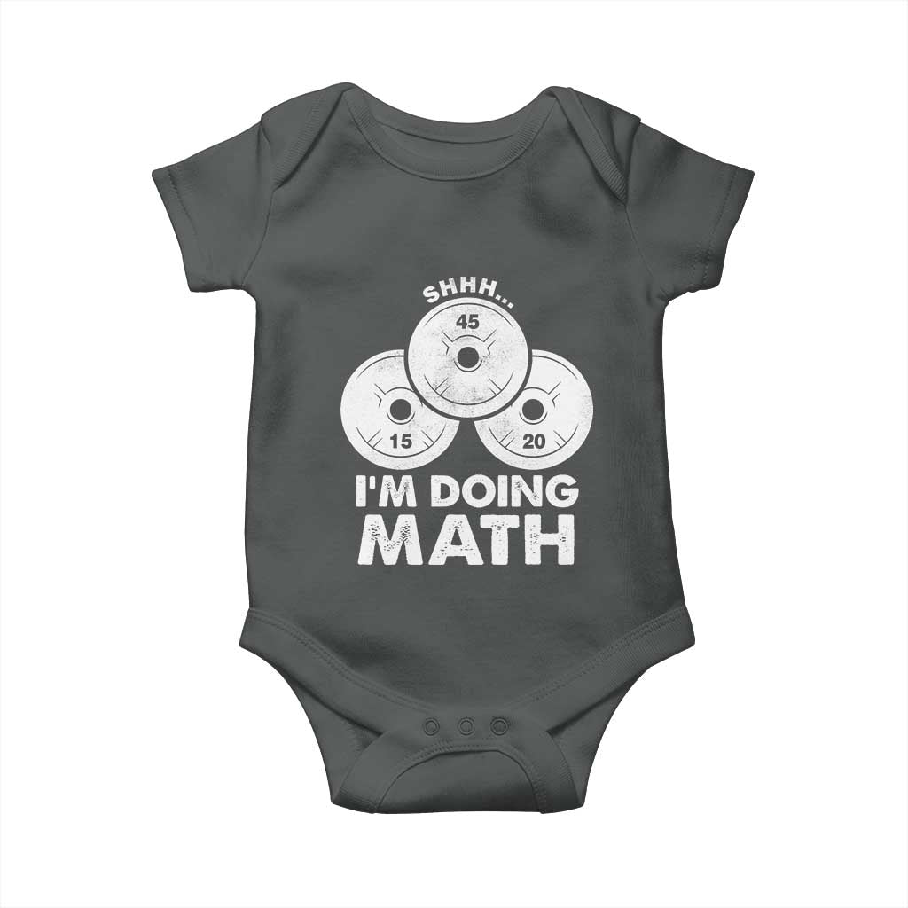 Funny Shhh I Am Doing Math Weightlifting Workout Training Baby Onesie - Wonder Print Shop