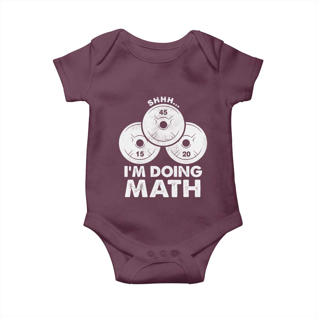 Funny Shhh I Am Doing Math Weightlifting Workout Training Baby Onesie - Wonder Print Shop