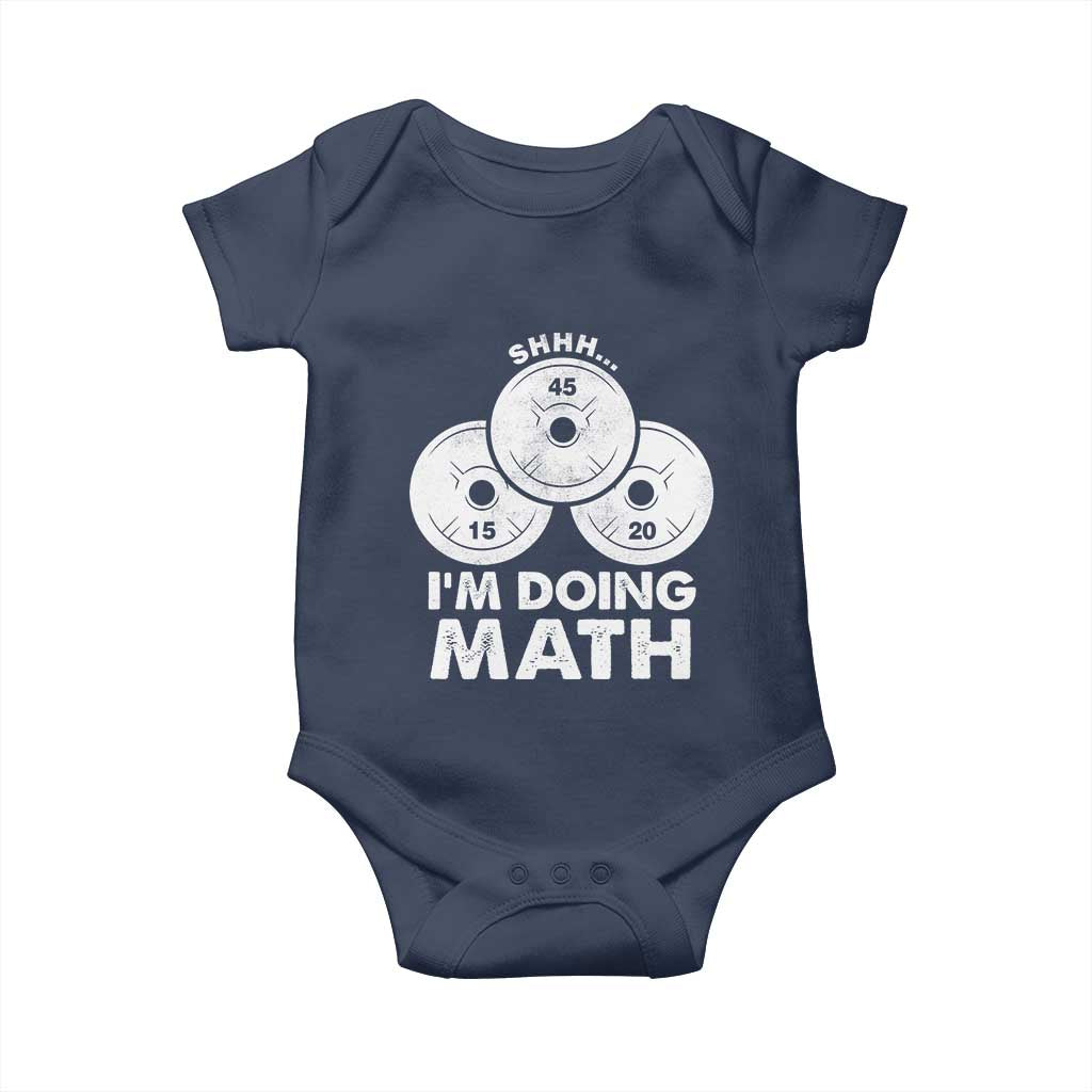 Funny Shhh I Am Doing Math Weightlifting Workout Training Baby Onesie - Wonder Print Shop