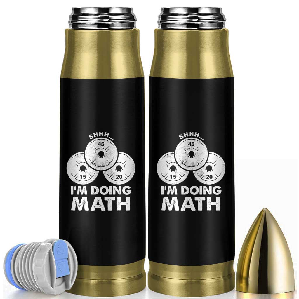 Funny Shhh I Am Doing Math Weightlifting Workout Training Bullet Tumbler - Wonder Print Shop