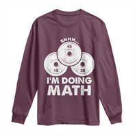 Funny Shhh I Am Doing Math Weightlifting Workout Training Long Sleeve Shirt - Wonder Print Shop