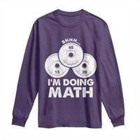 Funny Shhh I Am Doing Math Weightlifting Workout Training Long Sleeve Shirt - Wonder Print Shop