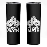 Funny Shhh I Am Doing Math Weightlifting Workout Training Skinny Tumbler - Wonder Print Shop
