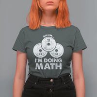 Funny Shhh I Am Doing Math Weightlifting Workout Training T Shirt For Women - Wonder Print Shop